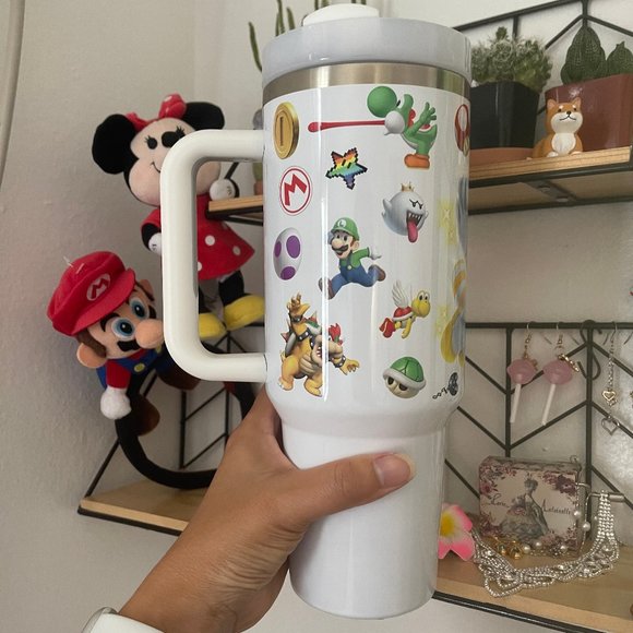 Nintendo Super Mario Bros Tumbler 40 oz tumbler with hand carry … - Picture 11 of 15
